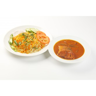 Curry fish briyani